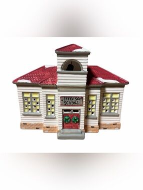 Department 56 Christmas The Original Snow Village Jefferson School  #50822